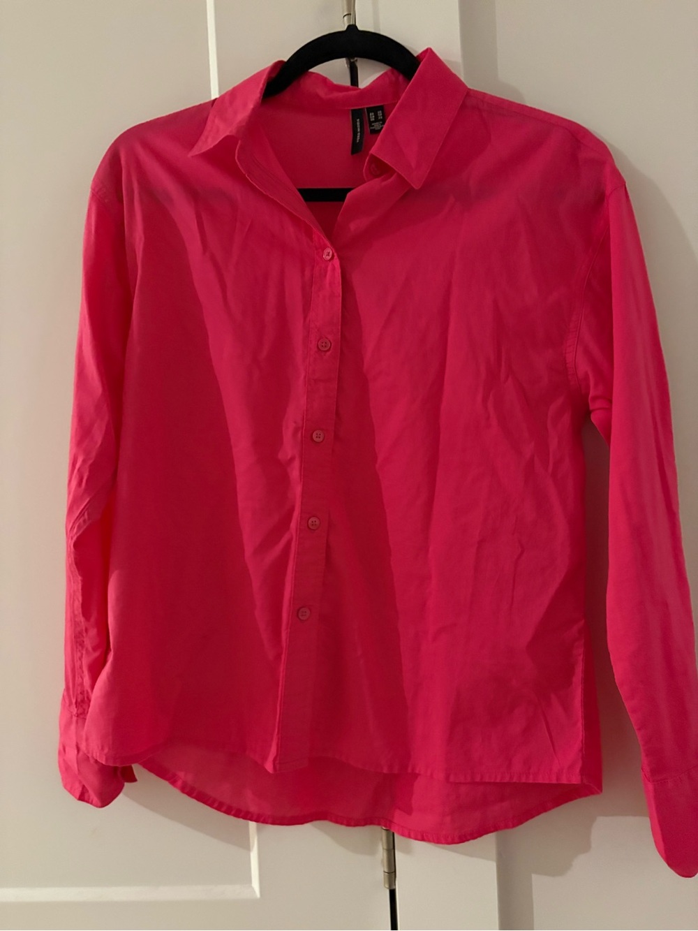 Vero Moda Bright Hot Pink Button-Up Blouse